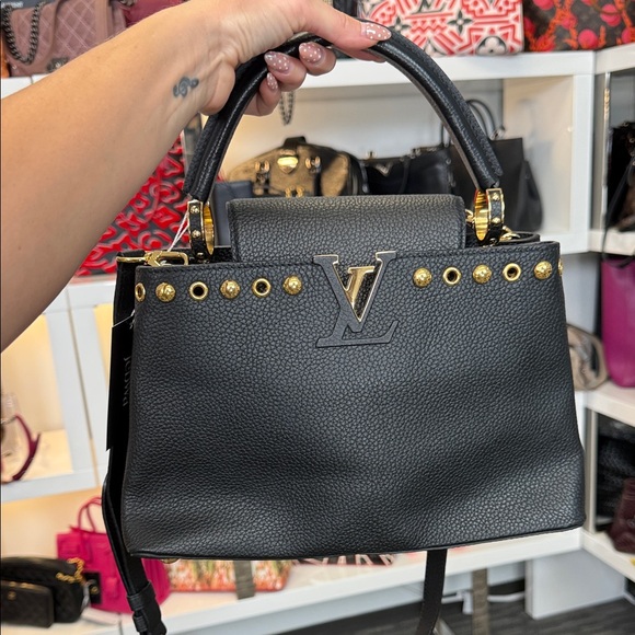 Louis Vuitton Black Satchel with Gold Accents - Picture 1 of 1